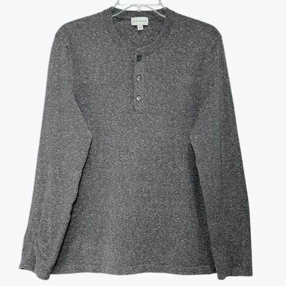 Club Monaco Wool/Silk Blend Henley Sweater in Grey Heather Women’s S - Picture 1 of 7
